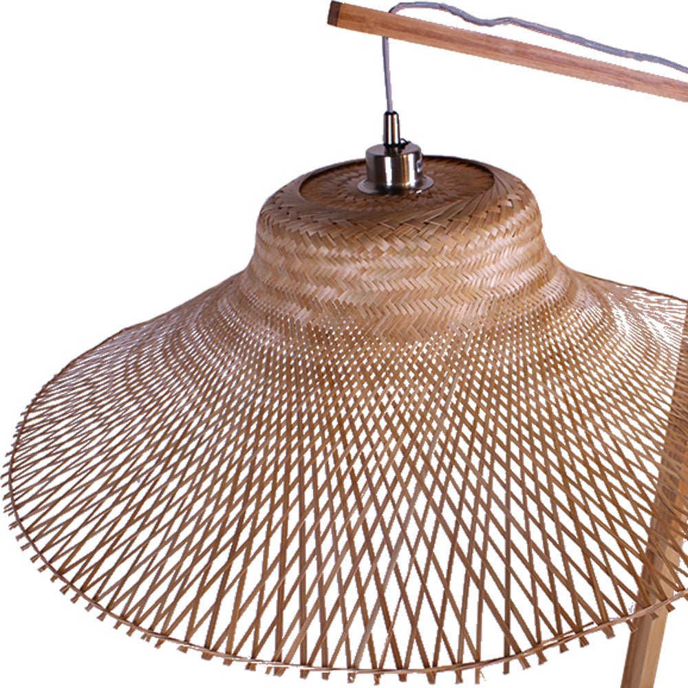 Ibiza Floor Lamp with Wavy Shade, Natural