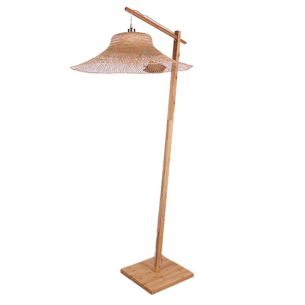 Ibiza Floor Lamp with Wavy Shade, Natural