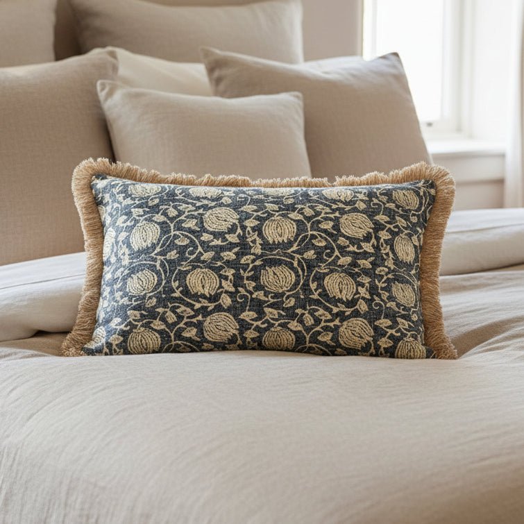 Inverewe Rectangular Cushion, Slate Blue - Angela Reed -