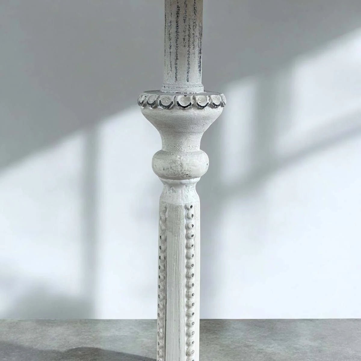 Ivory beaded base and natural shade