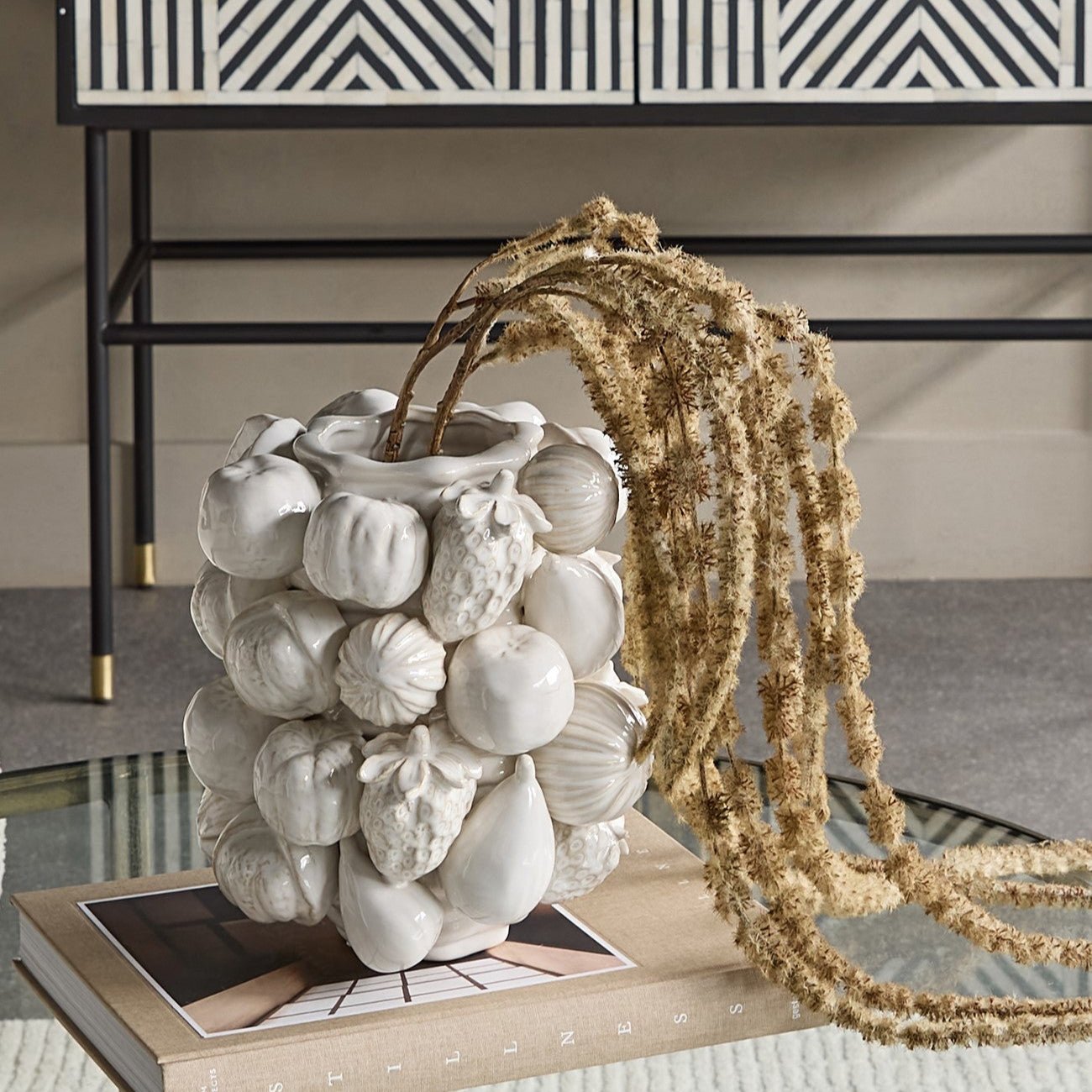 Ivory Orchard Ceramic Vase