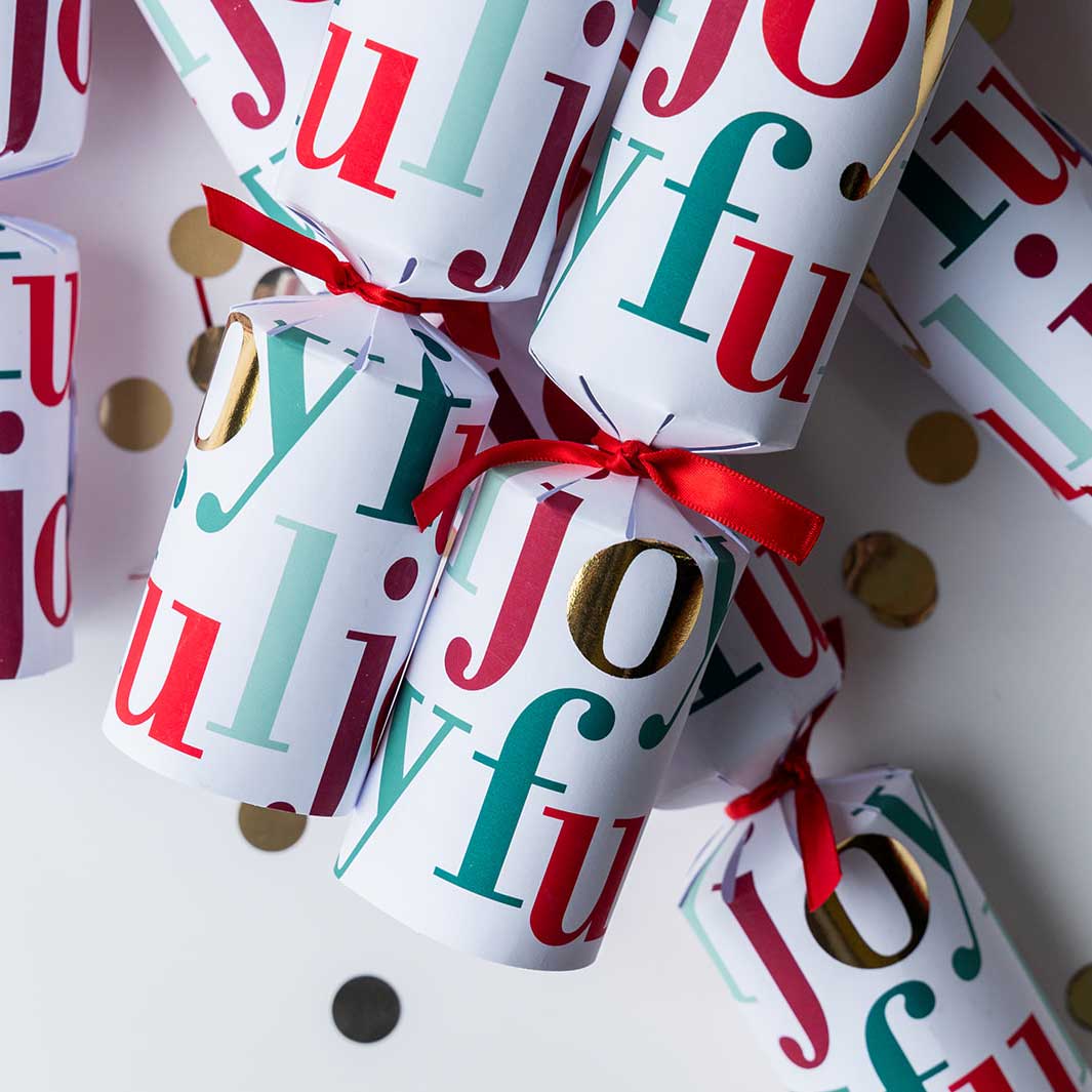 Joyful Christmas Crackers, Pack of 12