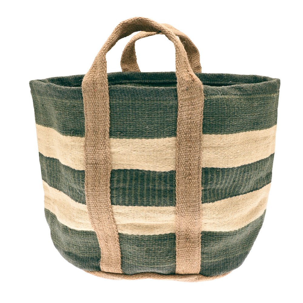 Jute Storage Basket, Slate Blue
