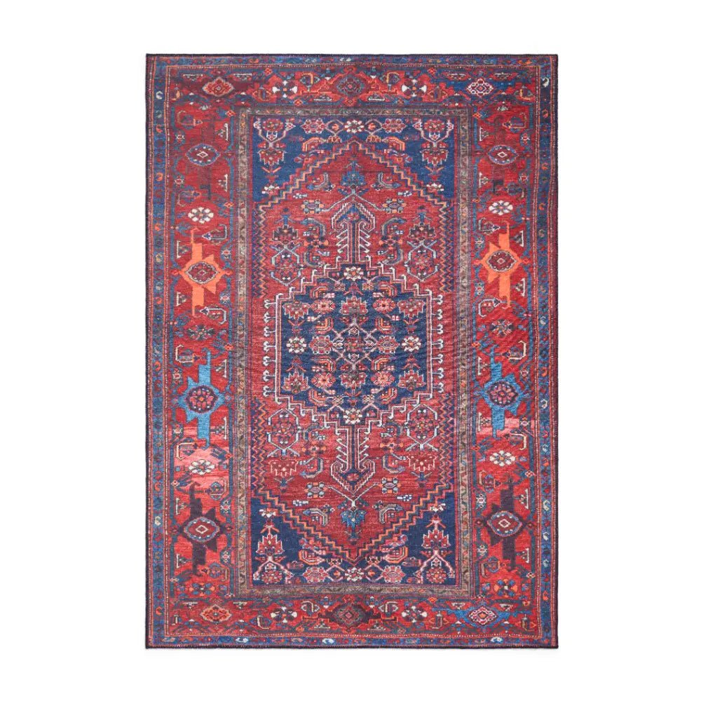 Kashmar Washable Rug, Dark Red 60 x 230cm runner,127 x 170cm,152 x 230cm,190 x 290cm