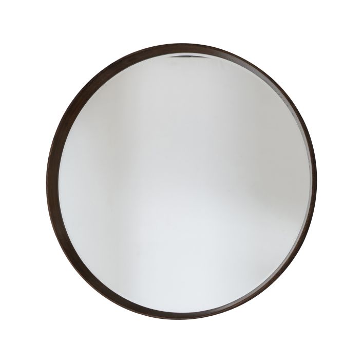 Keaton Large Round Mirror, Walnut