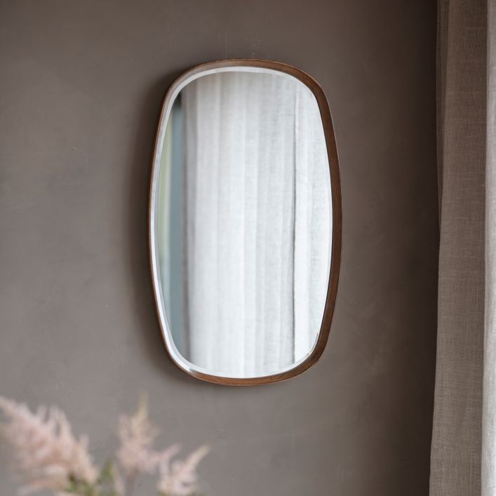 Keaton Oval Mirror, Walnut