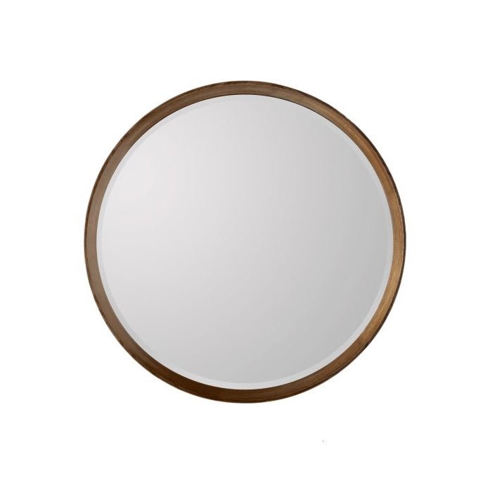 Keaton Small Round Mirror, Walnut
