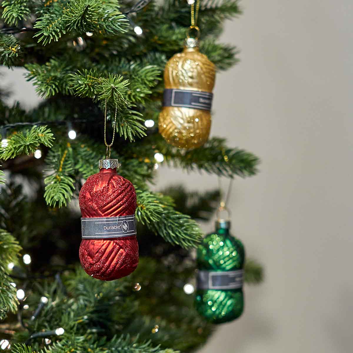 Knitting Wool Shaped Bauble, assorted colours