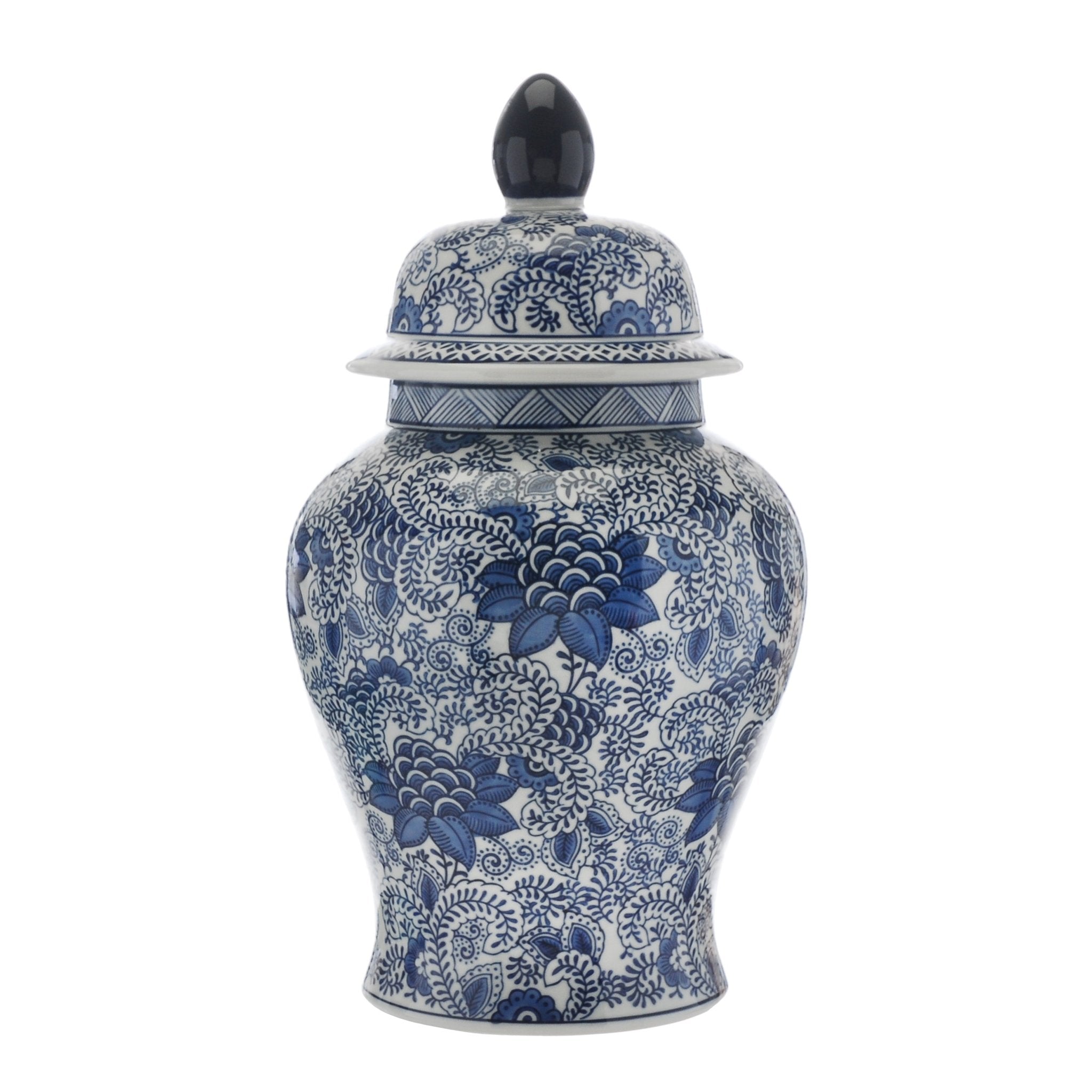 Large Blue Lotus Jar