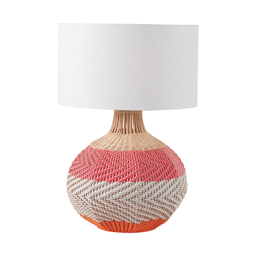 Large Brera Rattan Table Lamp, Pimento