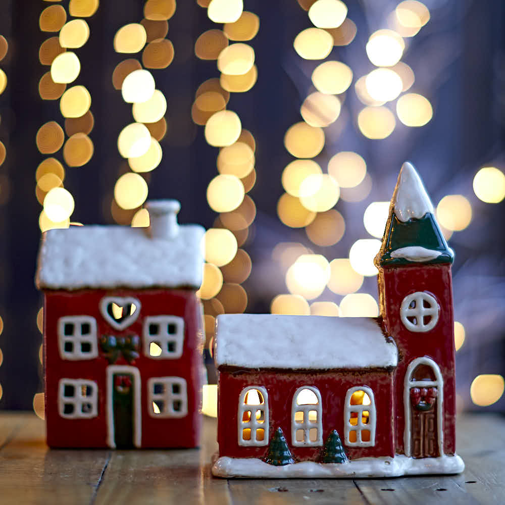 Large Christmas Church Tea - light Holder - Angela Reed -