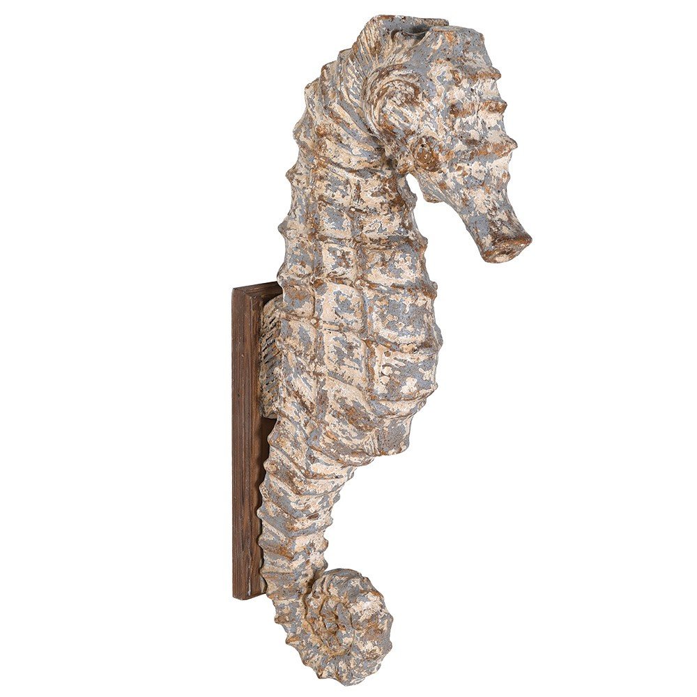 Large Distressed Seahorse Wall Decoration