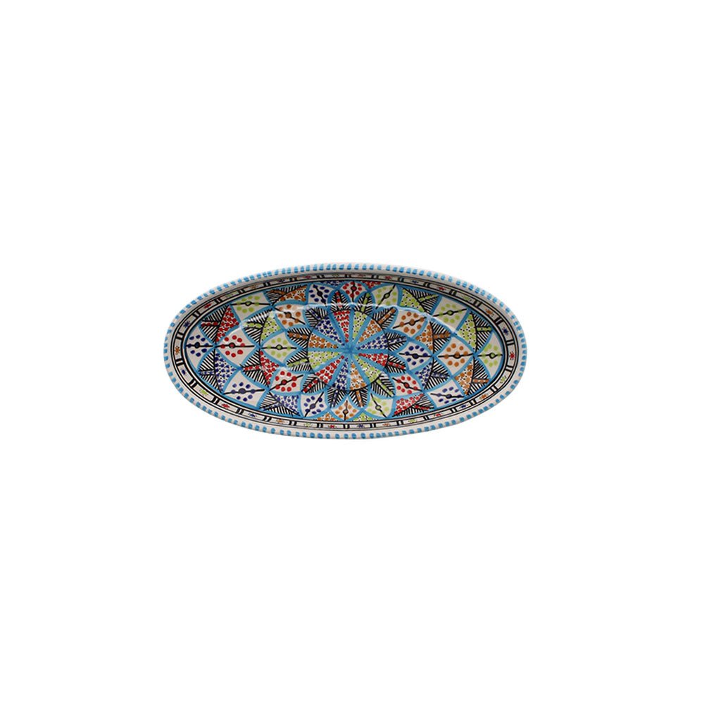 Large Hand Made Oval Dish, Rainbow