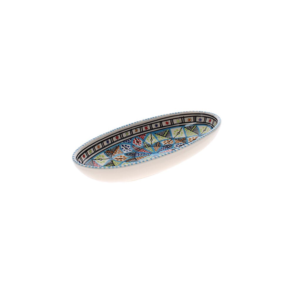 Large Hand Made Oval Dish, Rainbow