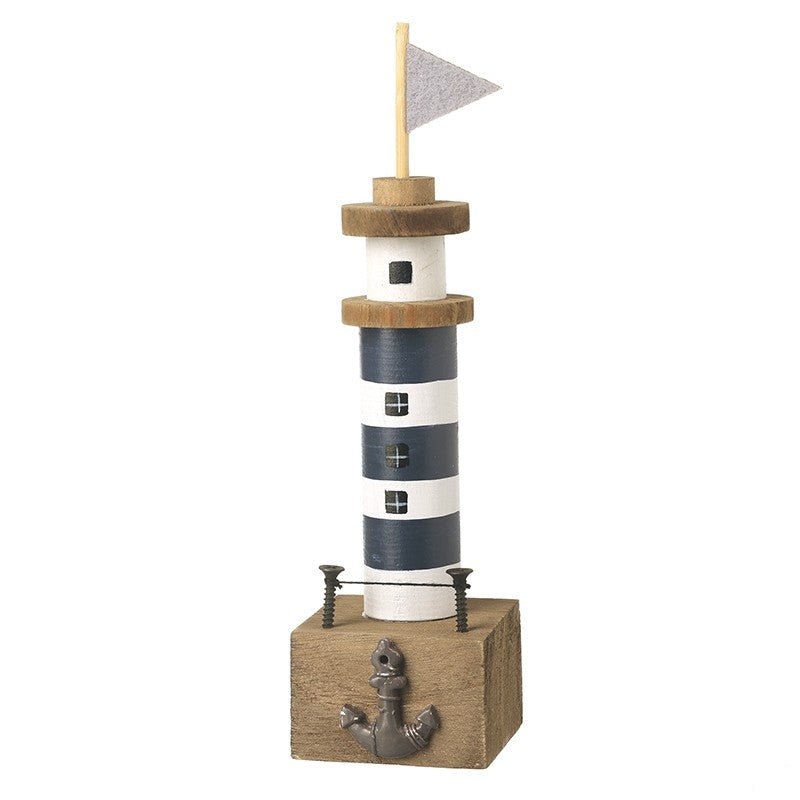 Large Lighthouse Scene in Blue and White