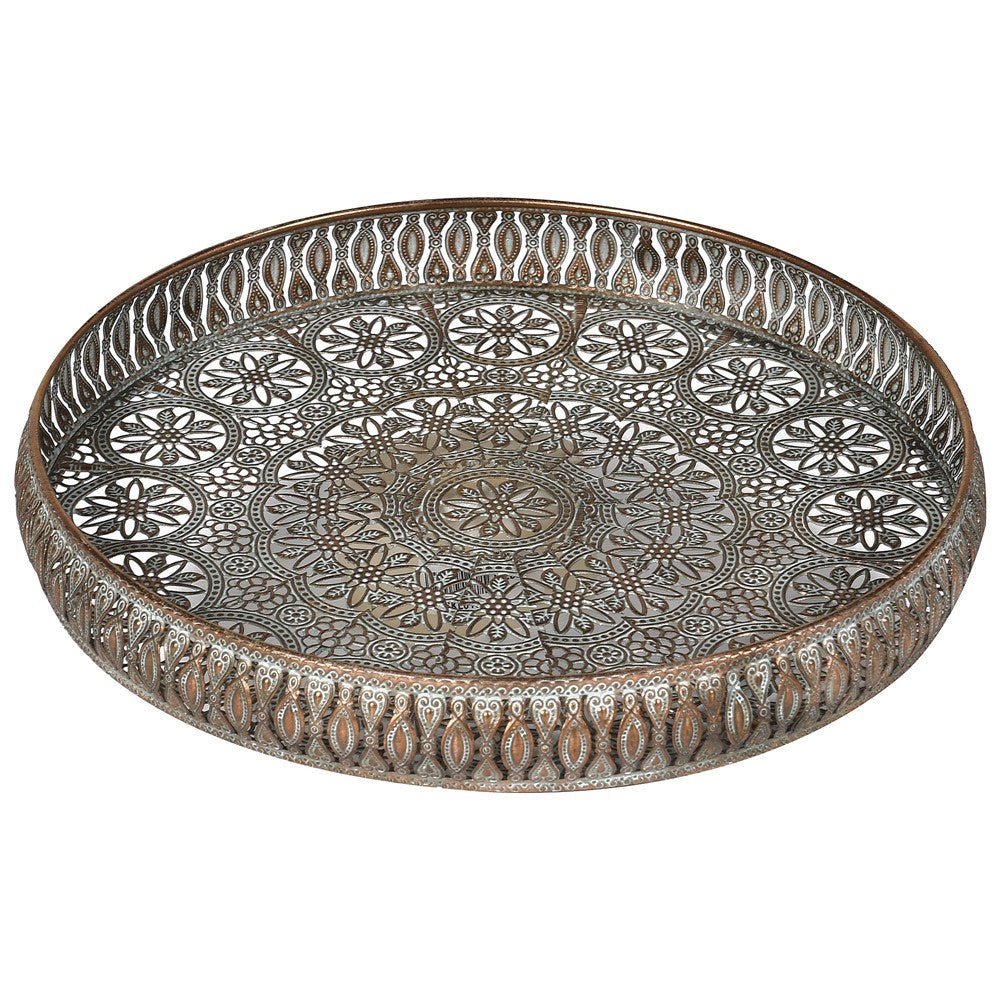 Large Round Filigree Tray