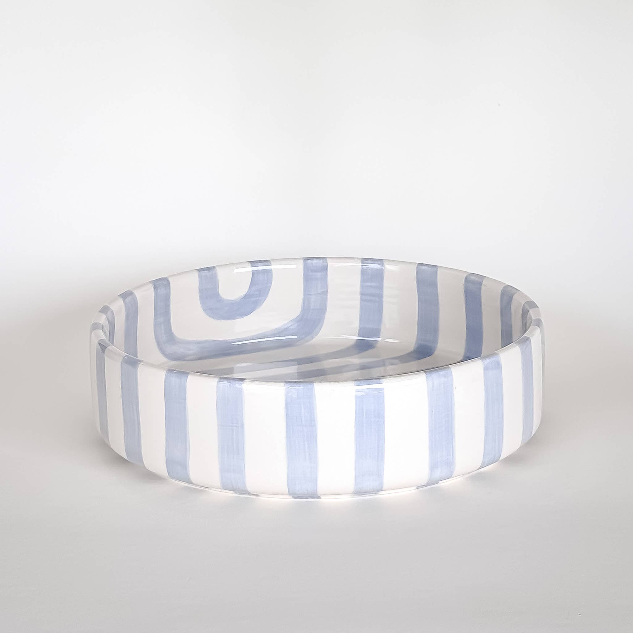 Large Striped Bowl - Morning Azzurro Blue