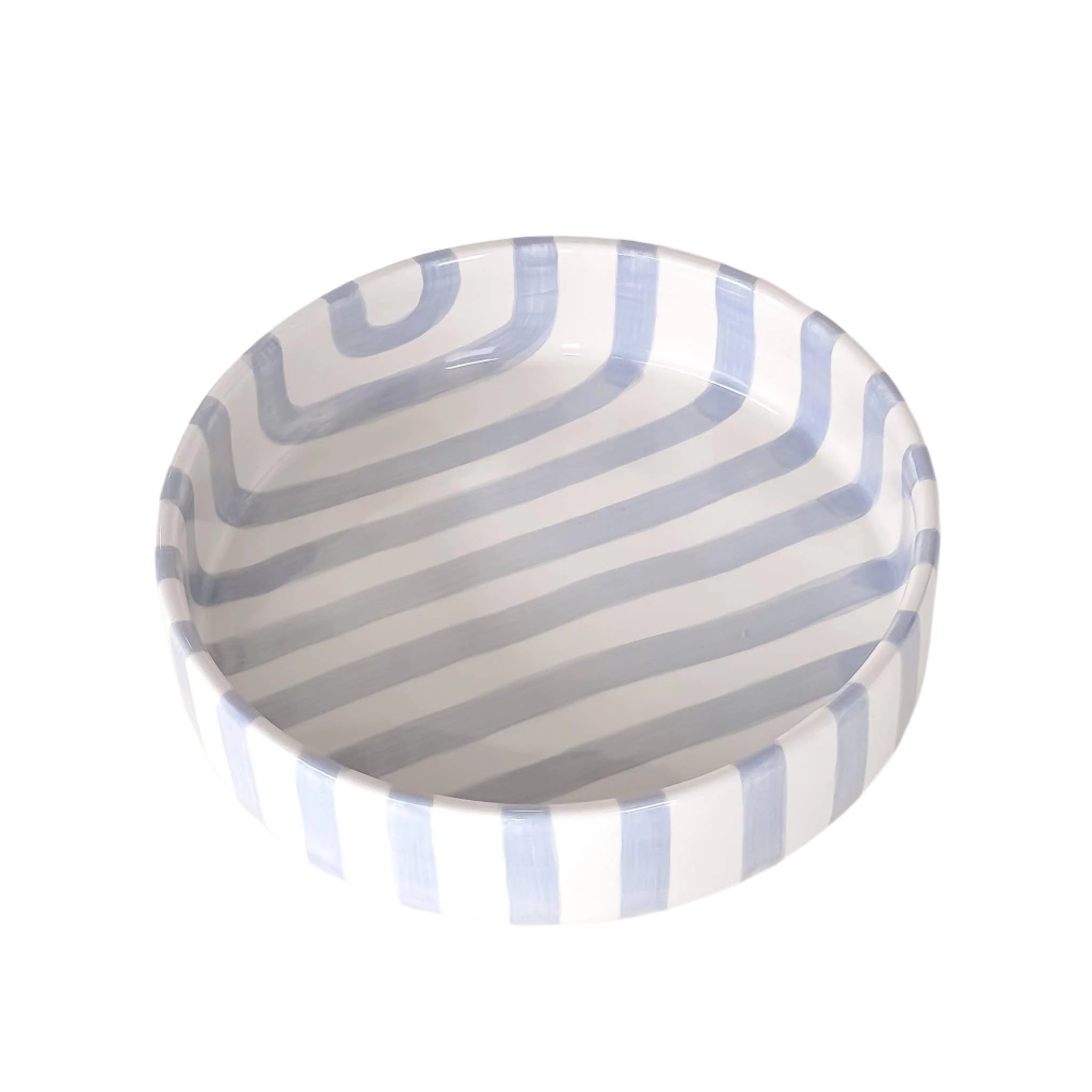 Large Striped Bowl - Morning Azzurro Blue