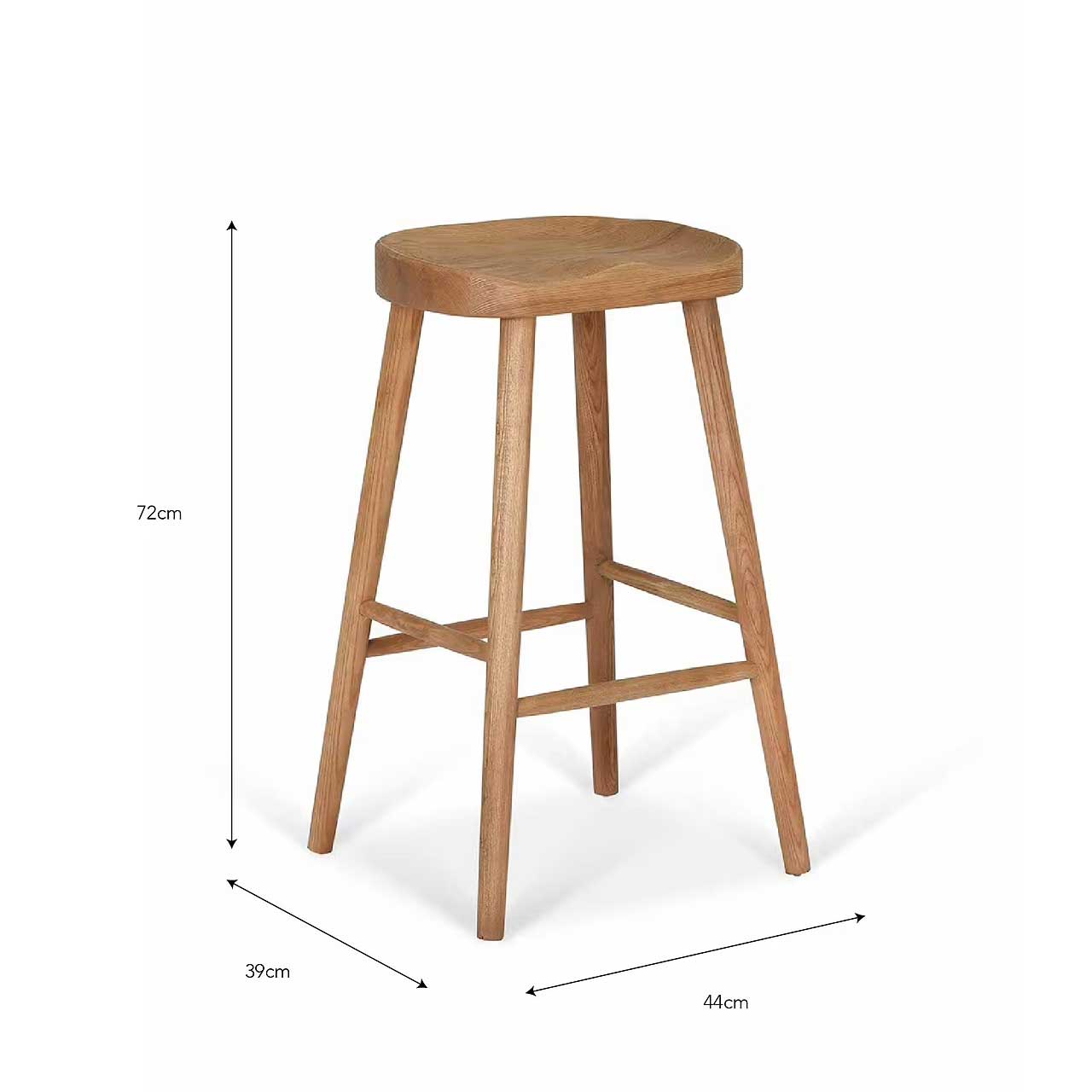 Lilley Bar Stool Limed,Natural,Black
