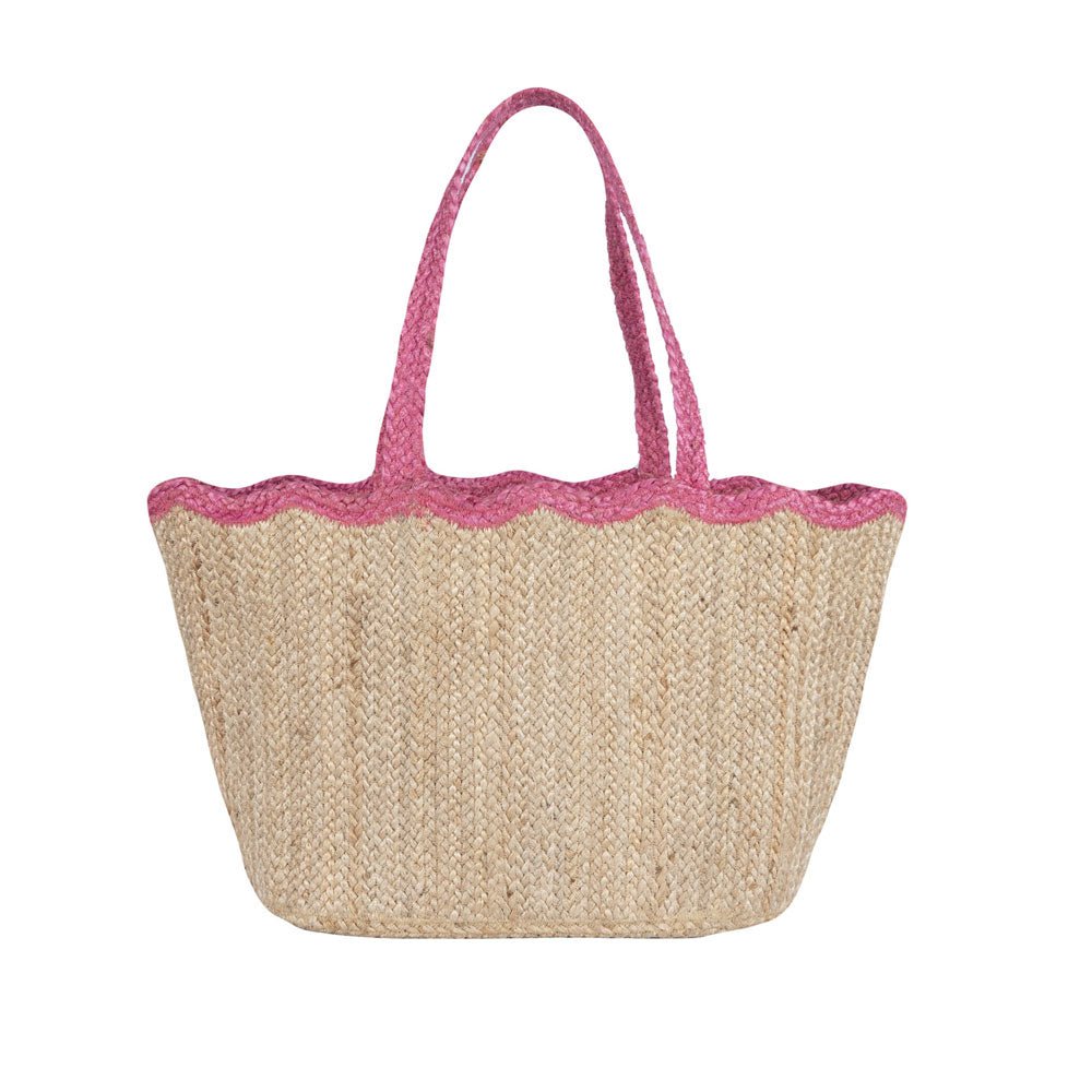 Magenta Scallop Tote Bag, Large
