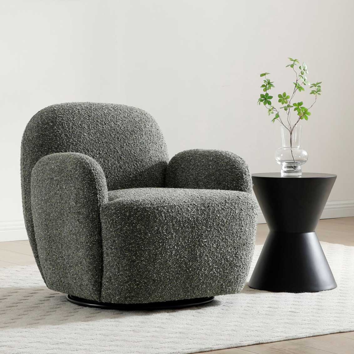 Malvern Swivel Chair Natural Boucle,Navy Boucle,Olive Boucle