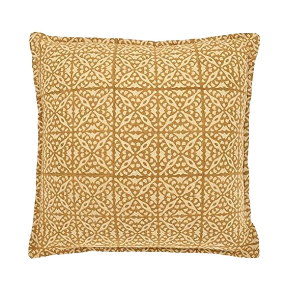 Martta Handblock Print Cushion, Saffron