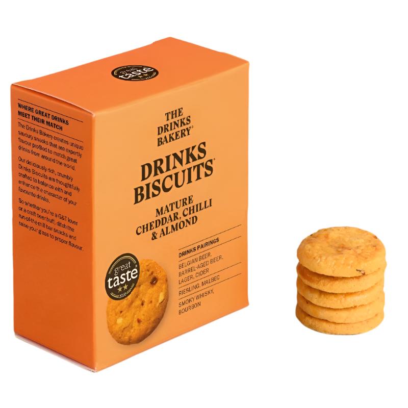 Mature Cheddar, Chilli & Almond Drinks Biscuit 36g Snack Pack,110g Family Pack