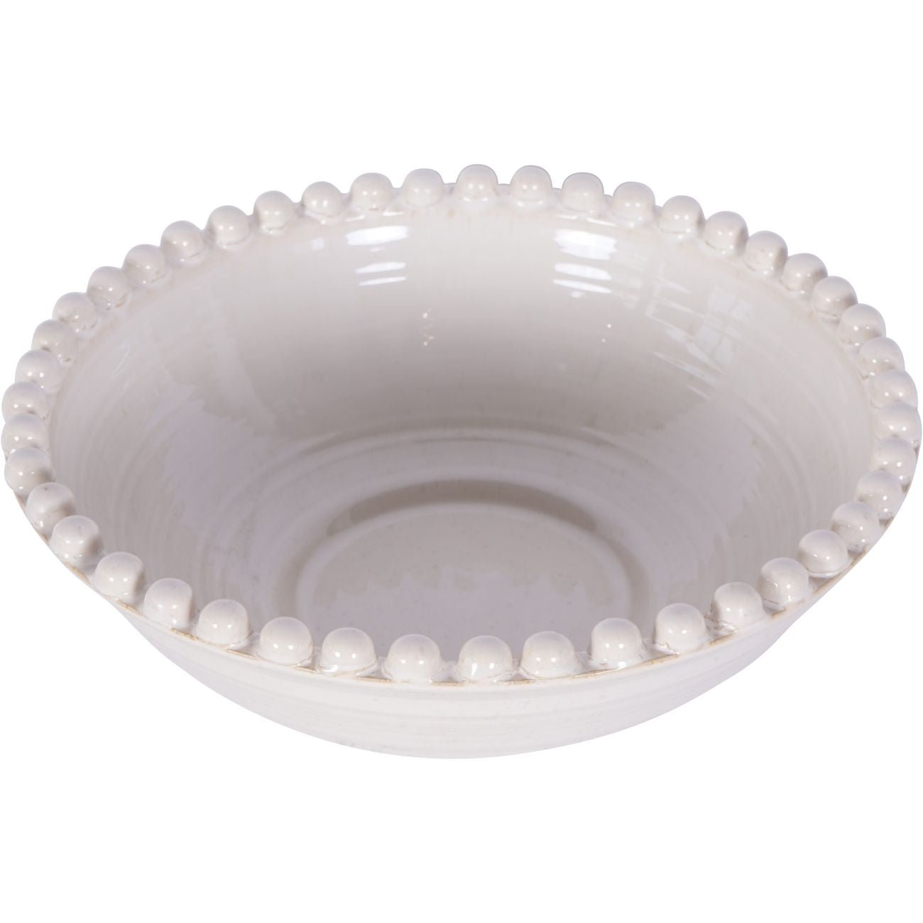 Mediterranean Bobble Ceramic Bowl, Cream