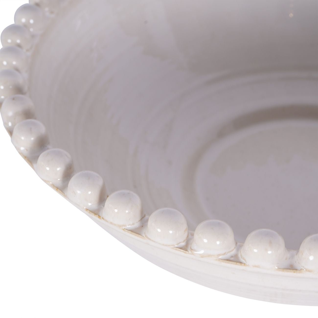 Mediterranean Bobble Ceramic Bowl, Cream