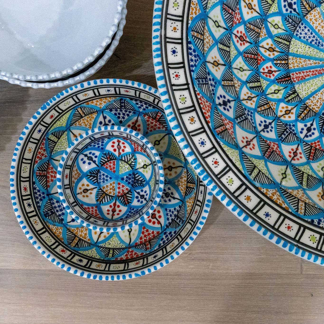 Medium Hand Made Shallow Bowl, Rainbow