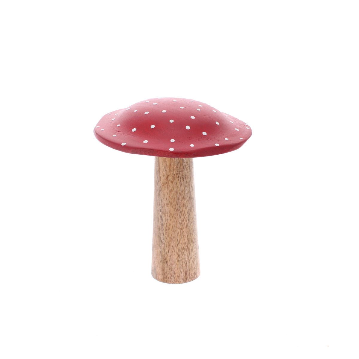 Medium Red Spotted Wooden Mushroom