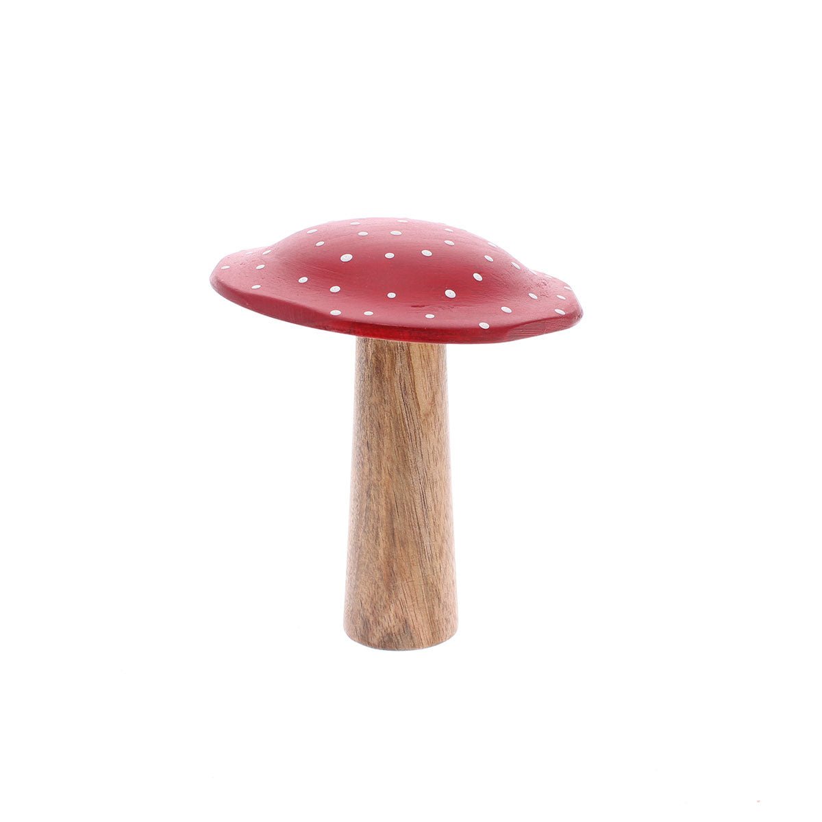 Medium Red Spotted Wooden Mushroom