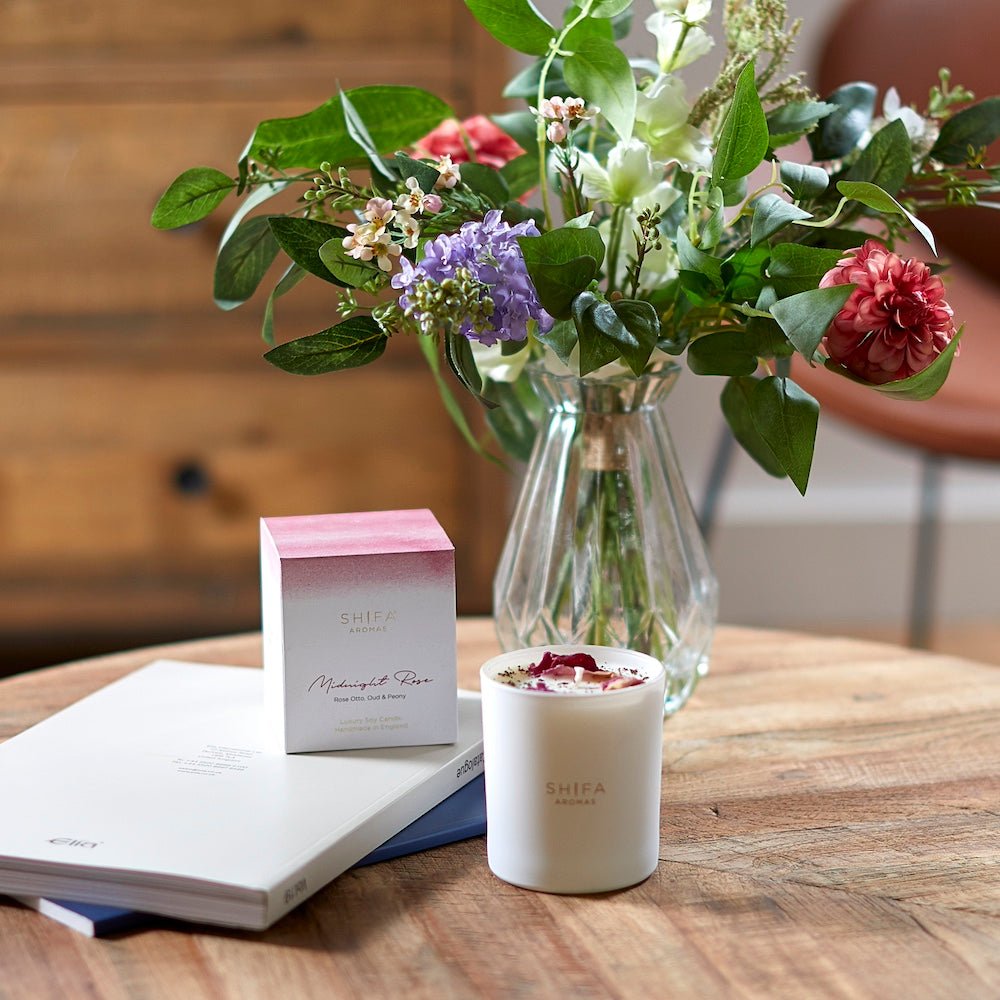 Midnight Rose Glass Candle