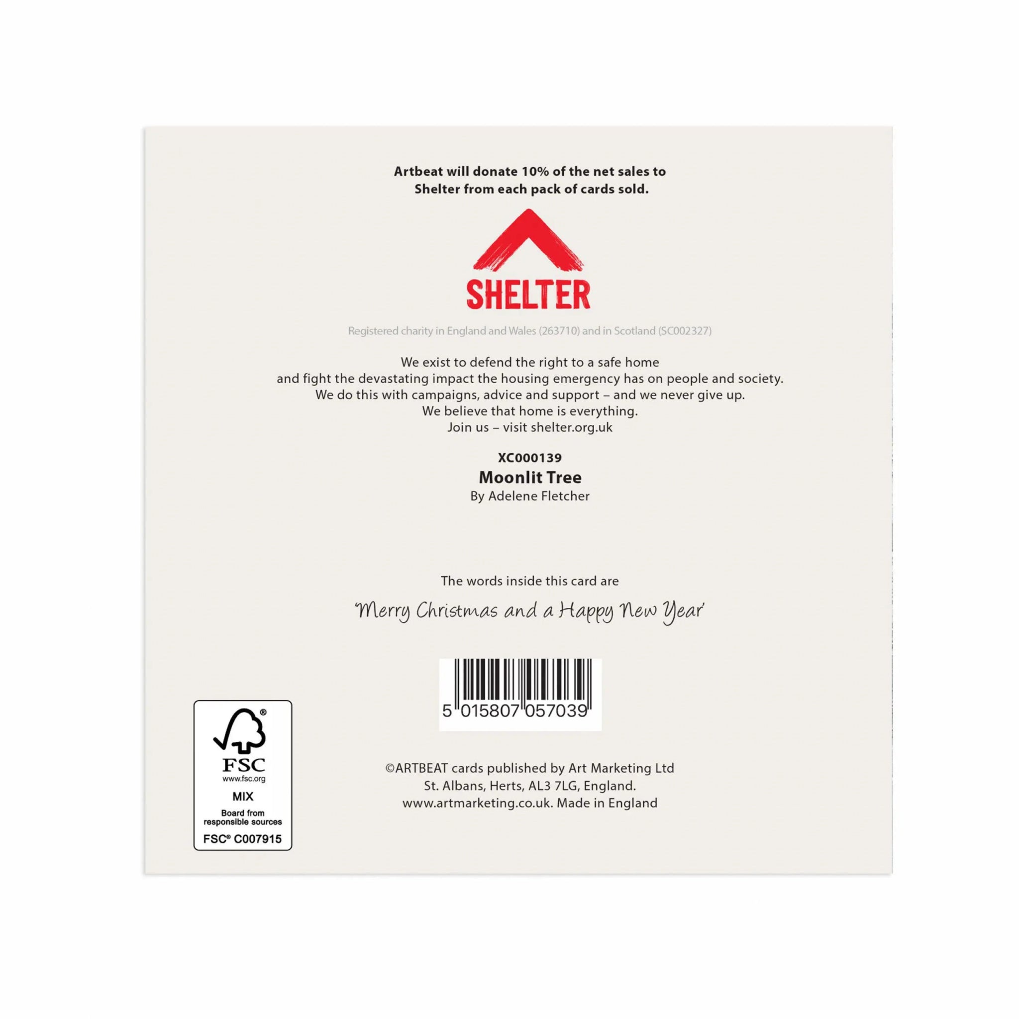 Moonlit Tree, Pack of 6 Charity Christmas Cards