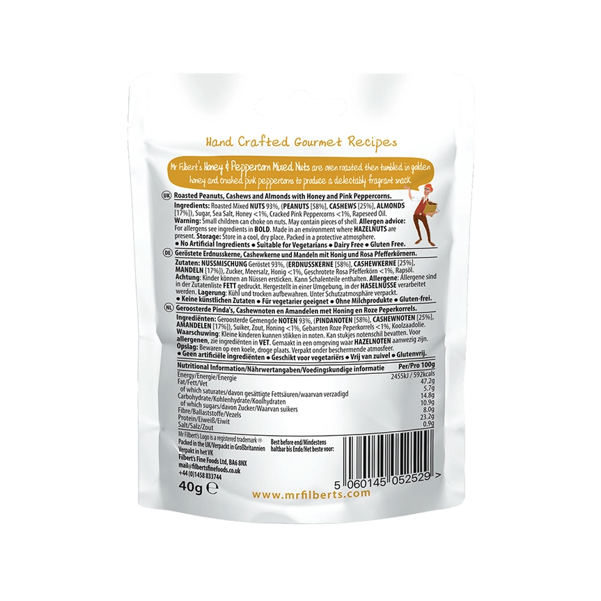 Mr Filberts Honey & Peppercorn Mixed Nuts 40g