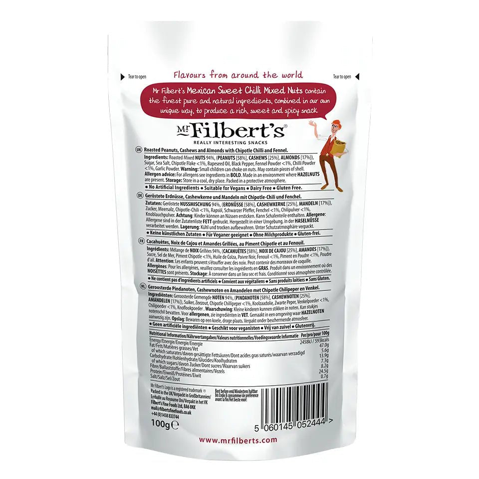 Mr Filberts Mexican Sweet Chilli Mixed Nuts, 100g