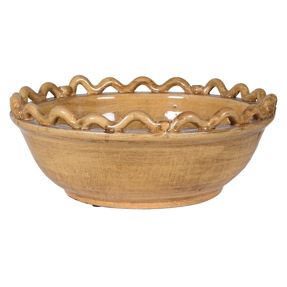 Mustard Wavy Edge Ceramic Bowl