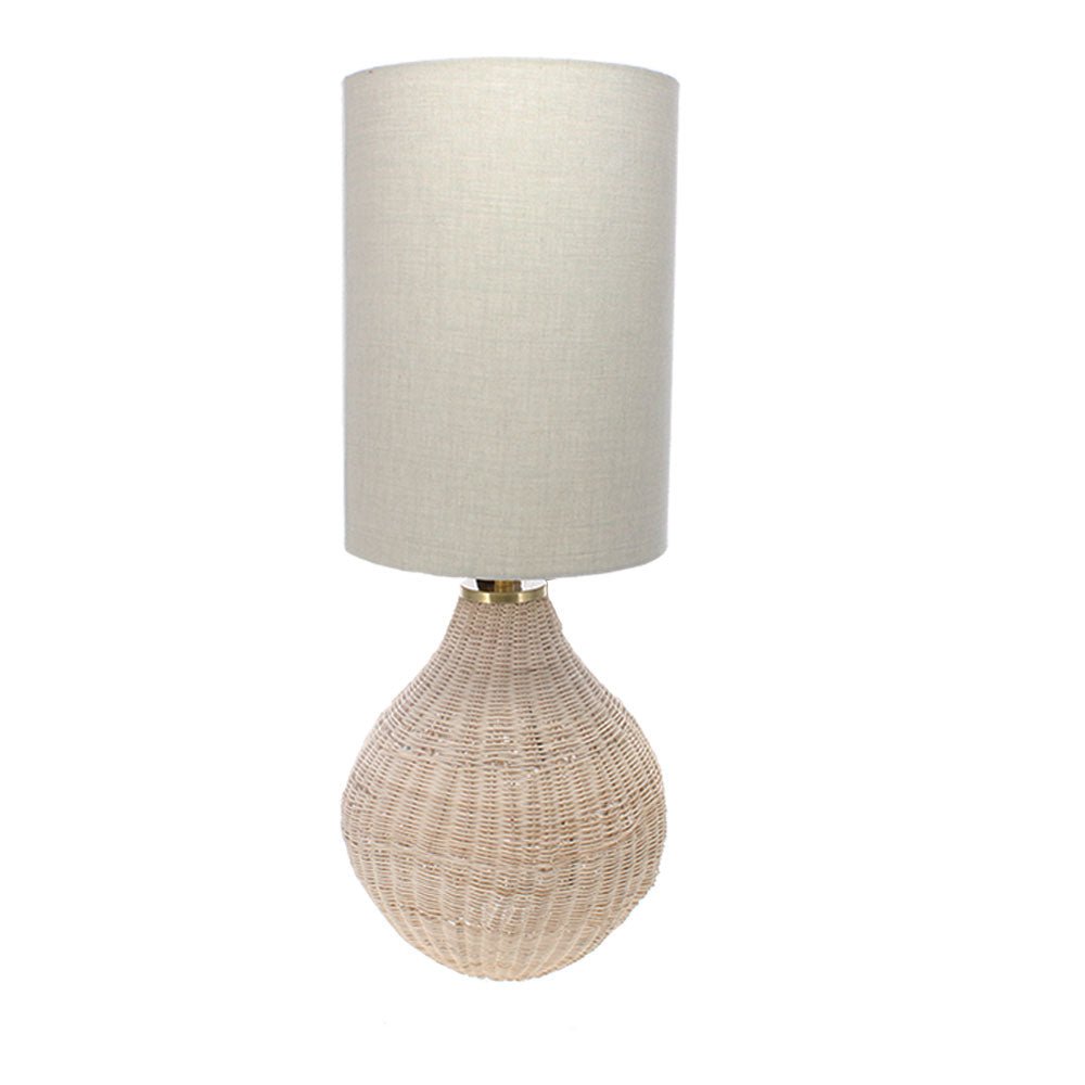 Natural Rattan Lamp with Drum Shade