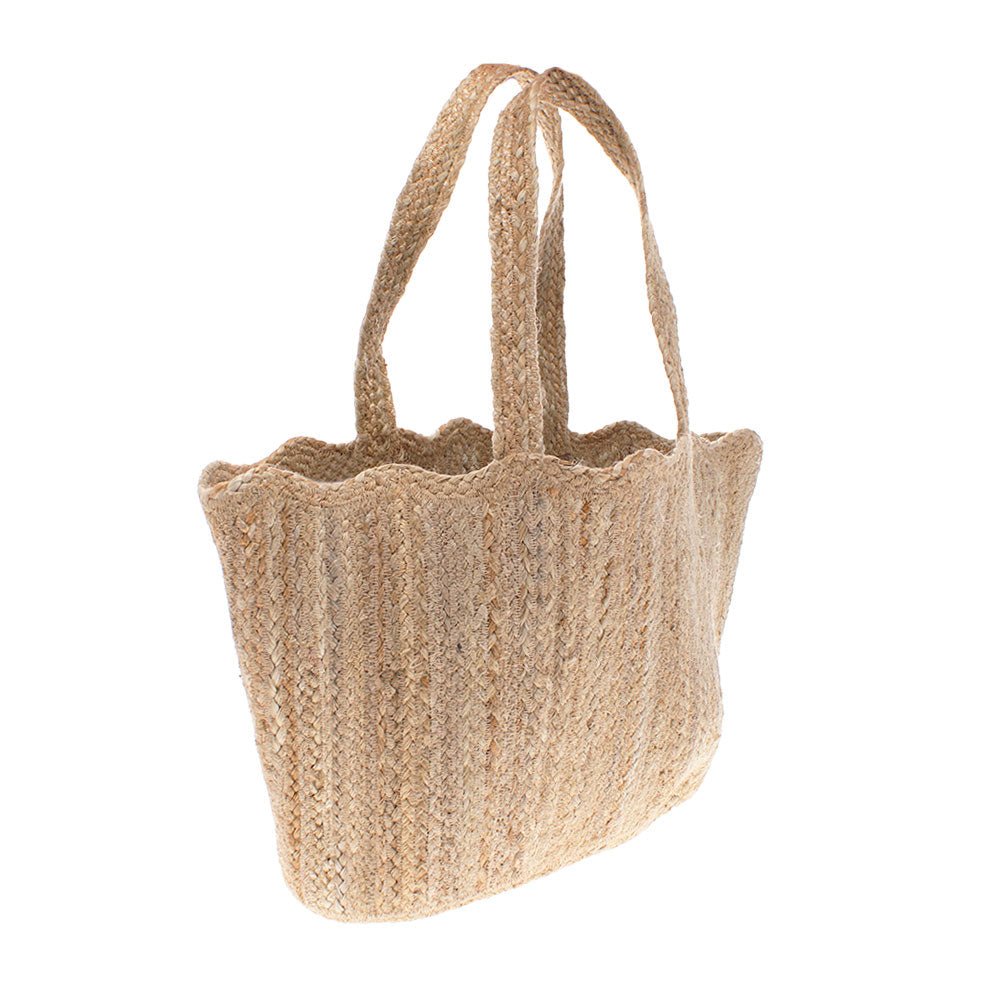 Natural Scallop Tote Bag, Large