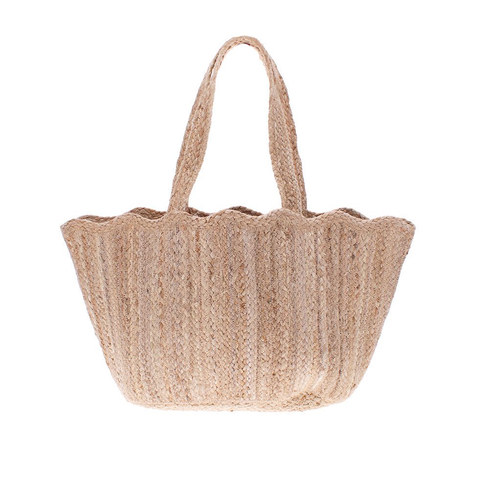 Natural Scallop Tote Bag, Large