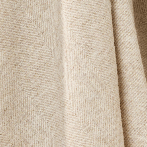 Natural Shetland Herringbone Throw by Bronte
