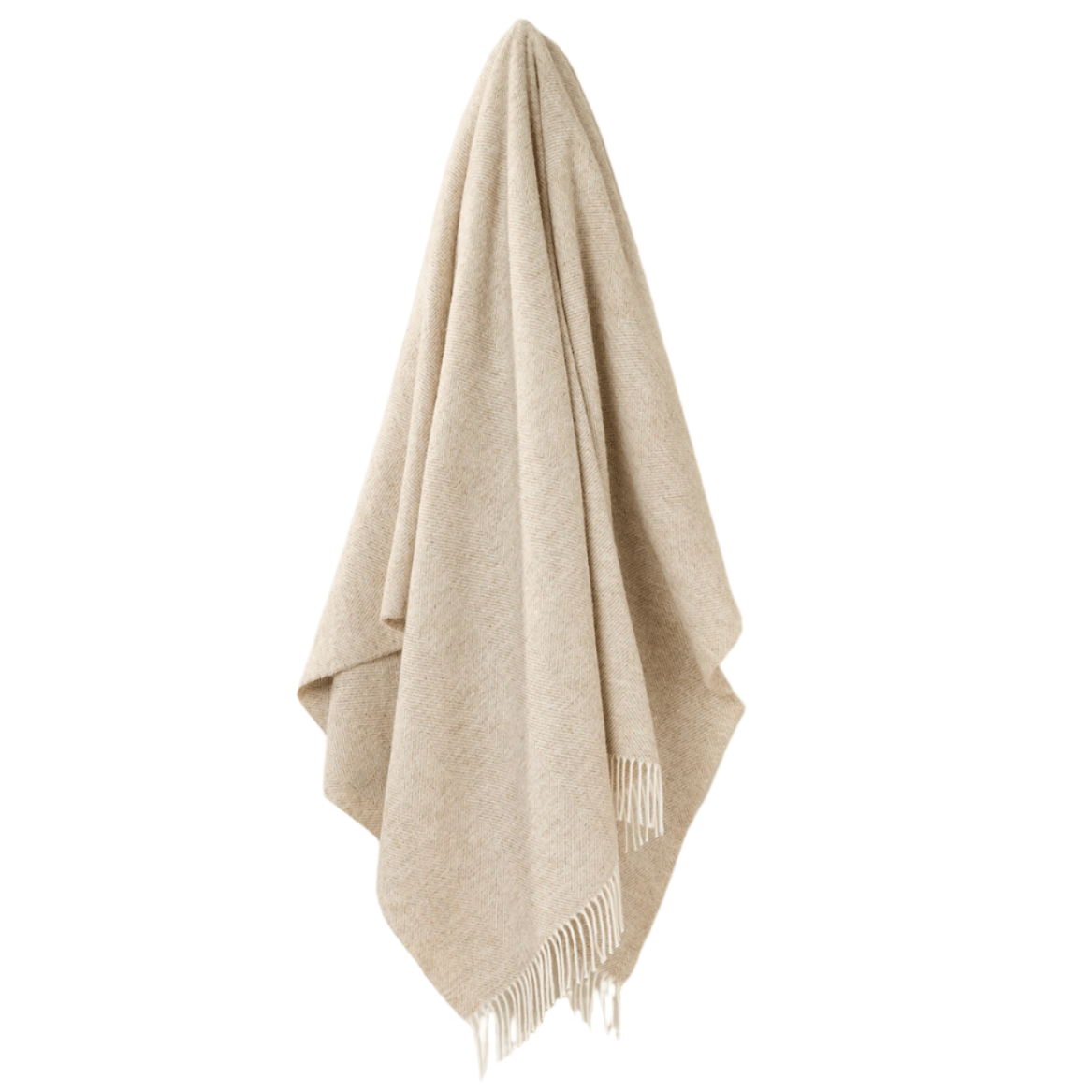 Natural Shetland Herringbone Throw by Bronte