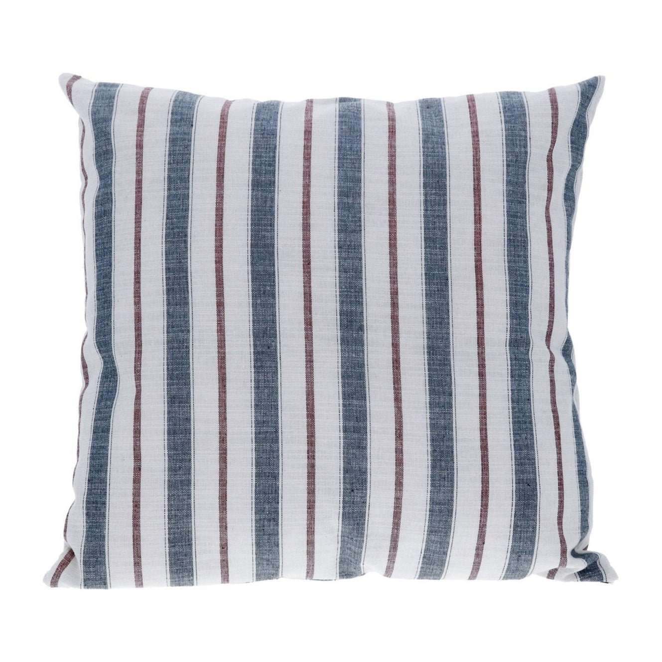 Navy and Red Striped Cushion