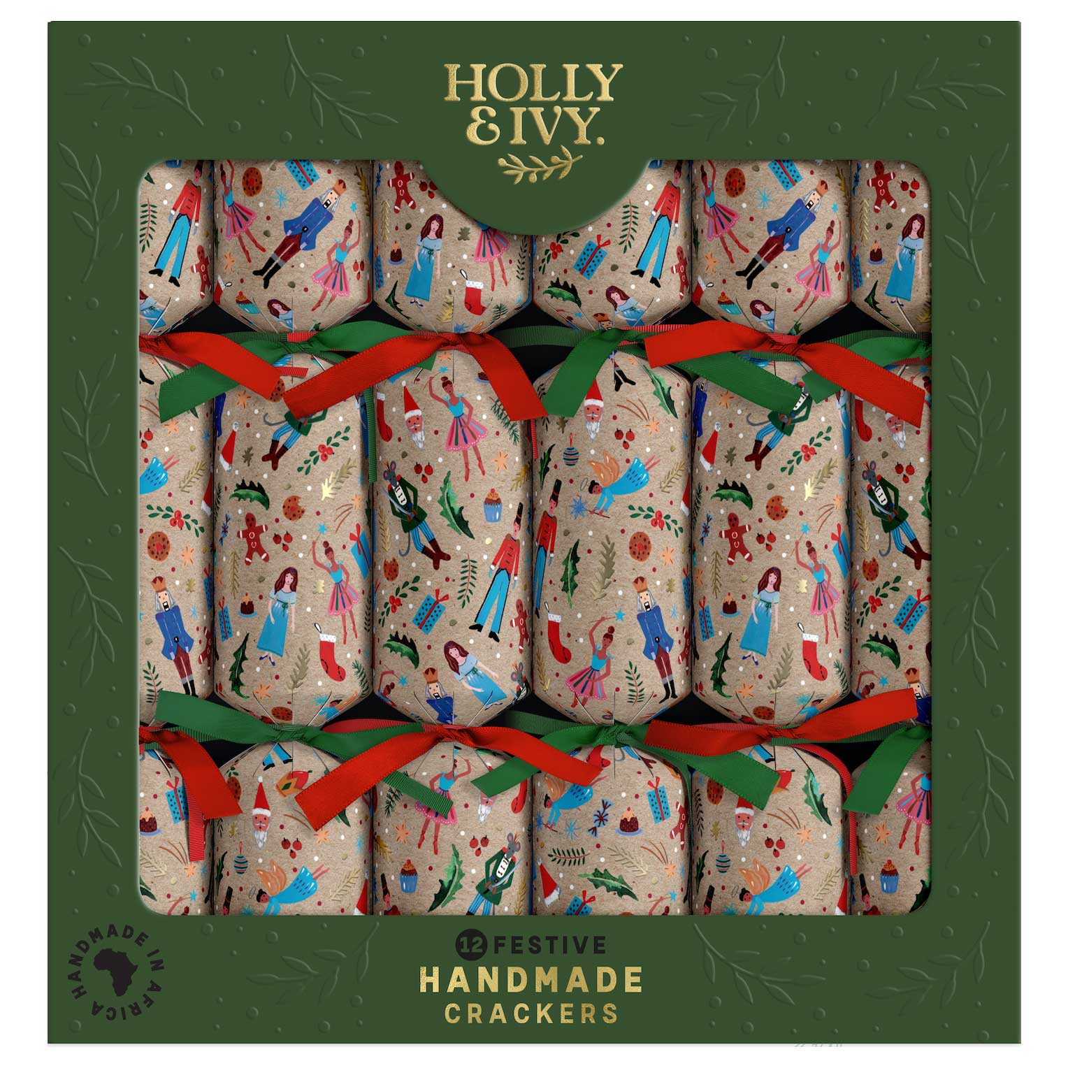 Nutcracker Christmas Crackers, Pack of 12
