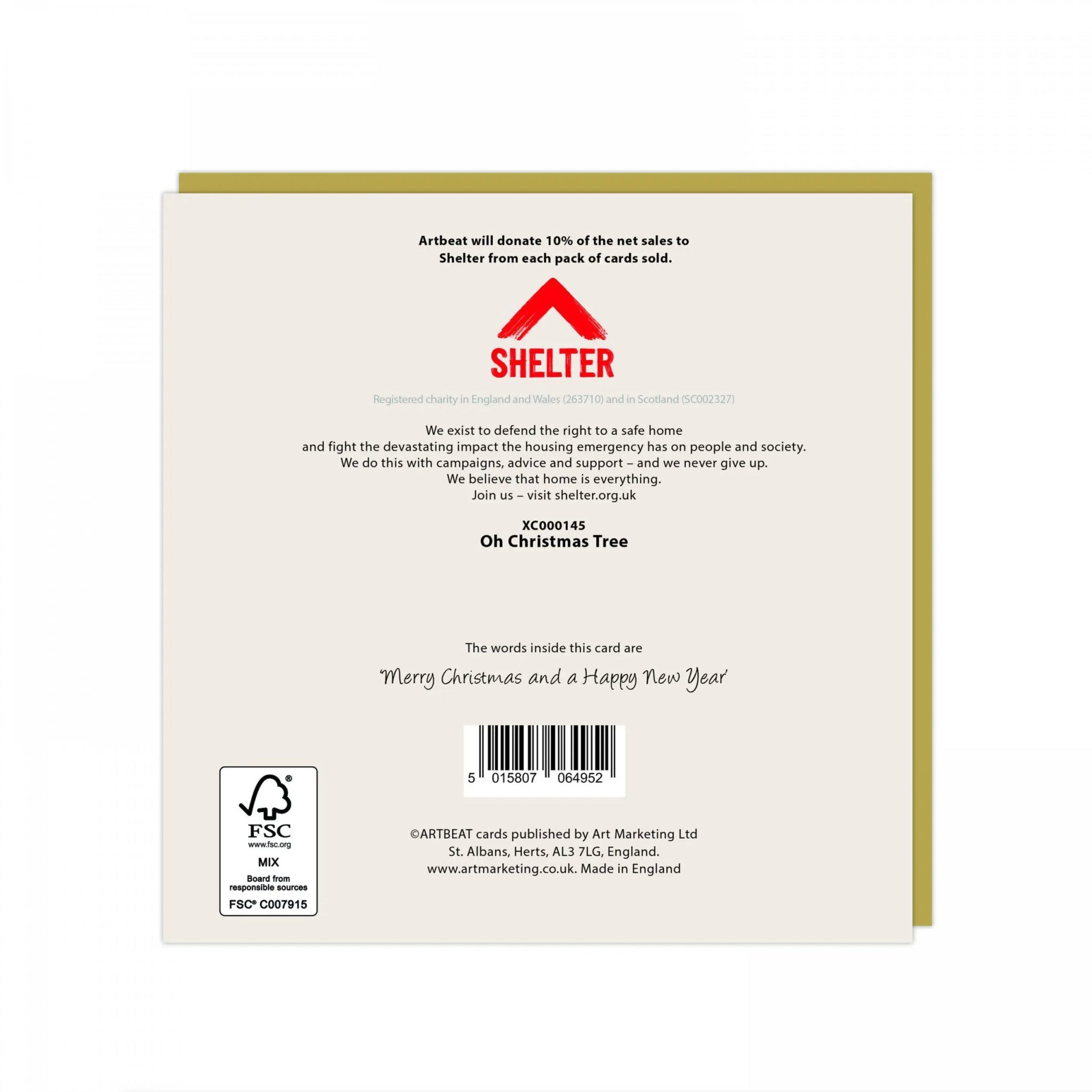 Oh Christmas Tree, Pack of 6 Charity Christmas Cards