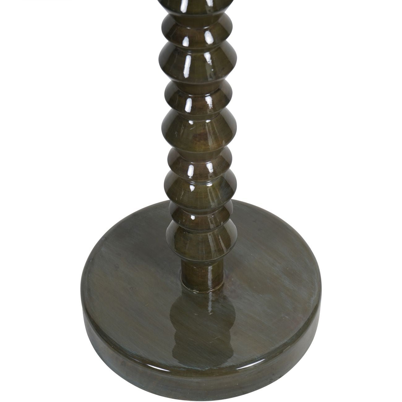 Olive Pillar Standard Lamp with Shade