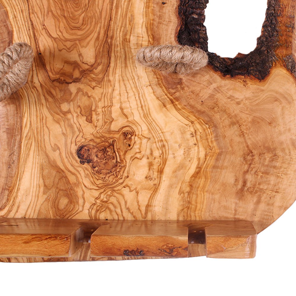 Olive Wood 3 Bottle Wine Holder