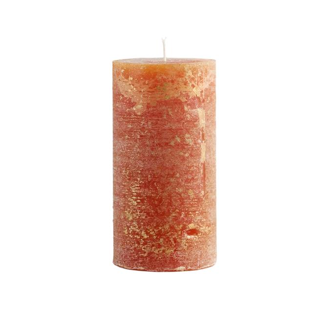 Orange & Cinnamon Marbled Pillar Candle