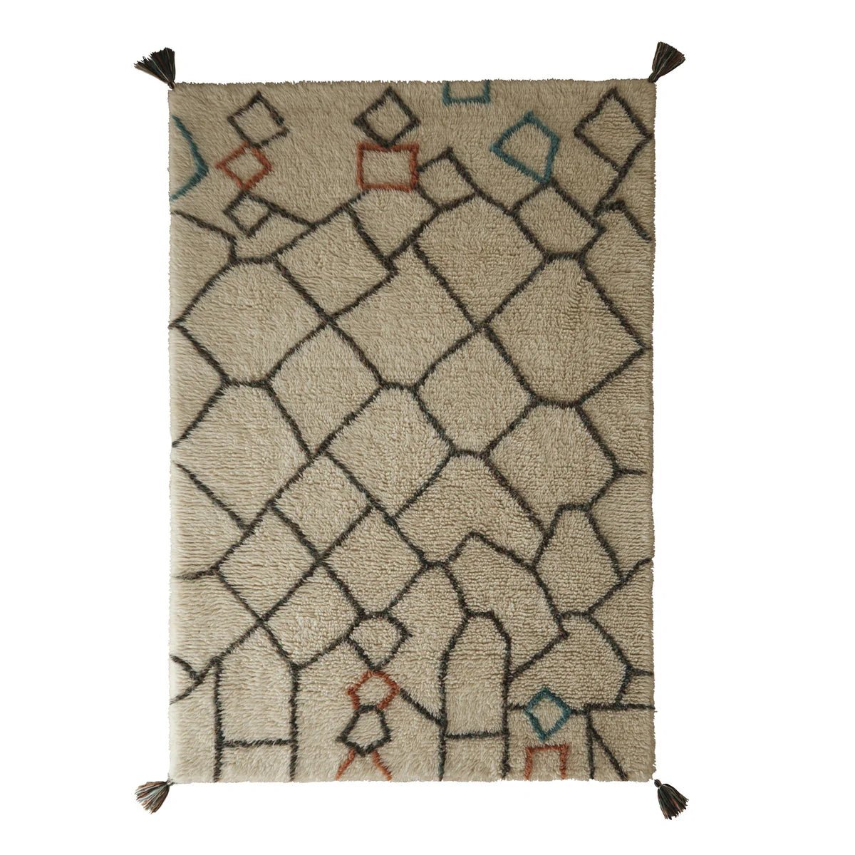 Origins Berber Knotted Rug, Ivory/Multi 120 x 170cm,160 x 230cm,200 x 300cm