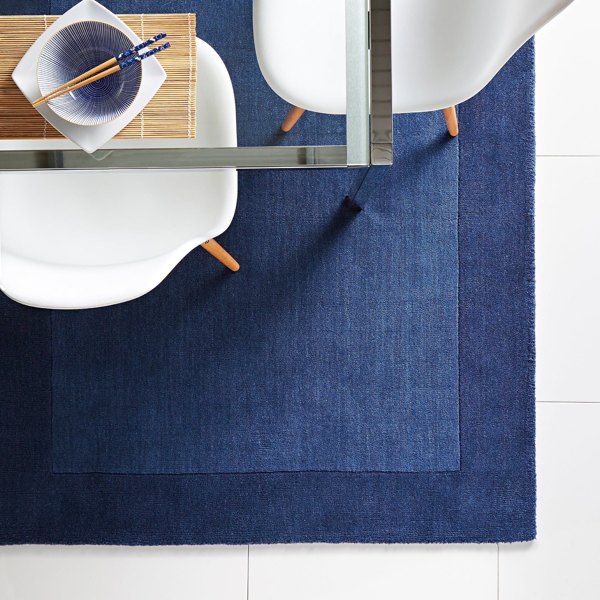Origins Borders Rug, Navy 120 x 170cm,160 x 230cm,200 x 290cm,67 x 200cm,80 x 150cm